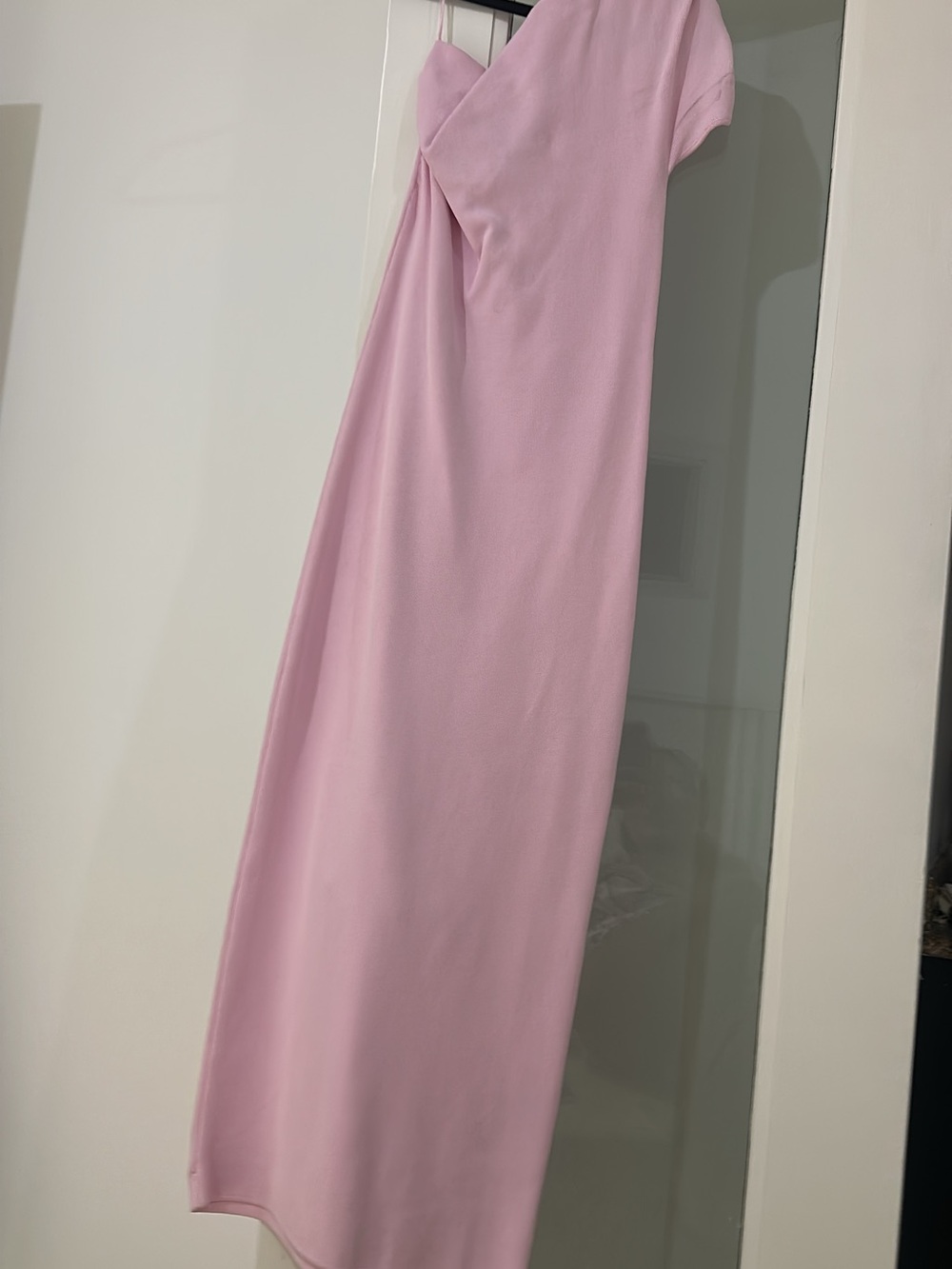 NWT Zara One-Shoulder Maxi Dress in Light Pink